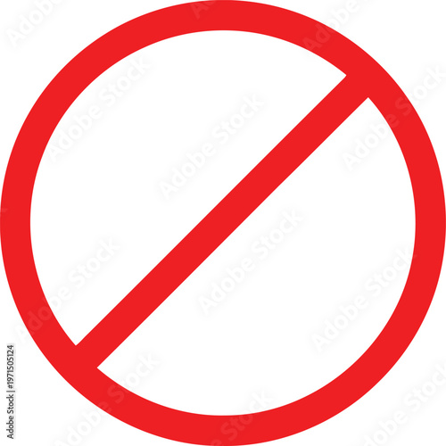Free Download Red prohibition symbol with a diagonal line through a circle. Vector - GFXLoad