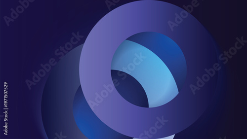 Modern elegant dark gradient circle background with glowing blue rings and abstract light effects for futuristic technology banner and presentation design