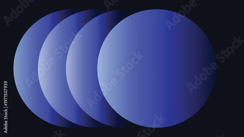 Elegant dark blue gradient circles with glowing neon light rings, abstract futuristic background for banner, presentation, poster and web design