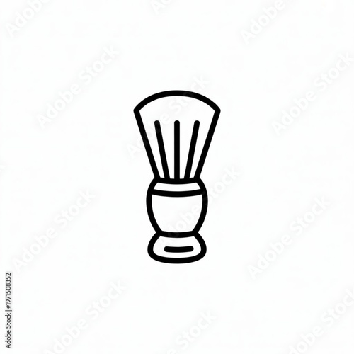 Shaving brush icon isolated on white background, linear style