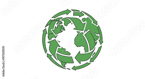 Green Globe with Interconnected Pieces.