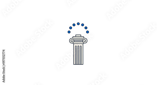 European Union Pillar Icon Symbol.