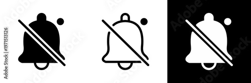 Silent Notification Bell Icon – Minimal Mute Alert Symbol