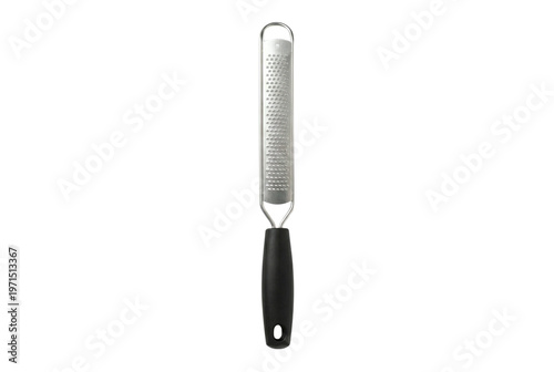 Professional stainless steel zester grater on black background