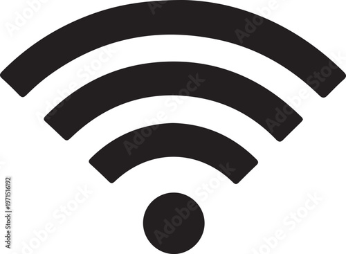 Wi‑Fi Signal Silhouette Icon – Wireless Connectivity Vector Symbol