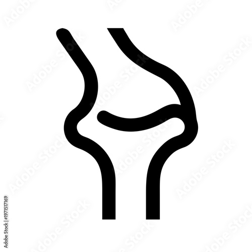 Human knee joint icon, anatomical symbol of joint health
