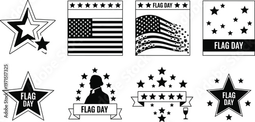 Celebrating flag day usa patriotic designs with american flags stars and military symbols for national pride