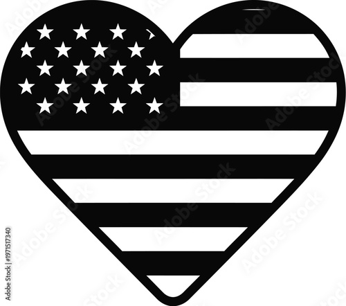 Celebrating flag day usa heart shaped american flag symbolizing patriotism and national pride