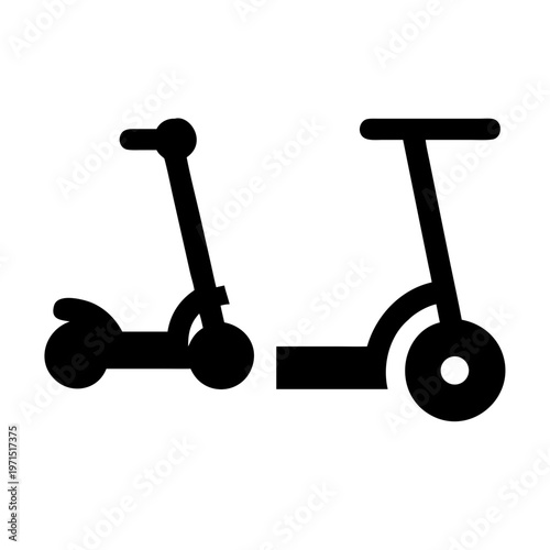 Two different types of electric scooters icons