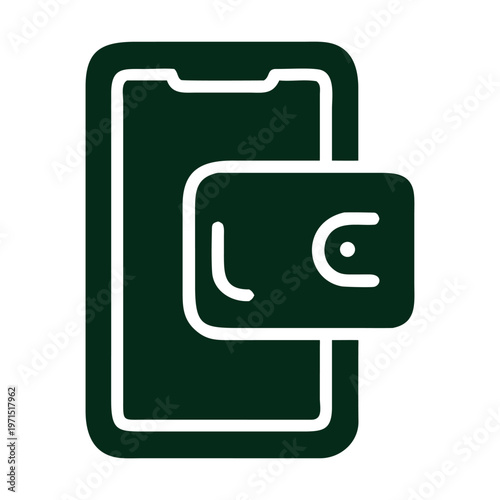 Digital wallet on smartphone isolated on shows the concept of mobile banking, online payment, financial technology, and ecommerce in a modern and convenient way