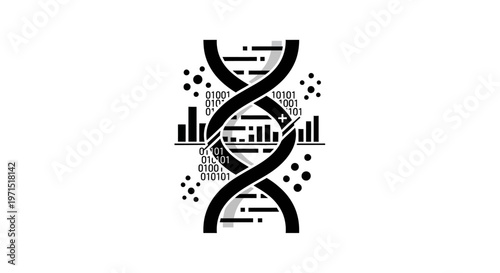 Bioinformatics and DNA Data Analysis Concept Icon