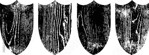 vintage wooden shovel heads vector illustration set old rustic gardening tools elements for design