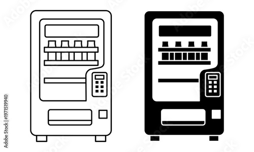 vending machine icon outline and glyph vector illustration