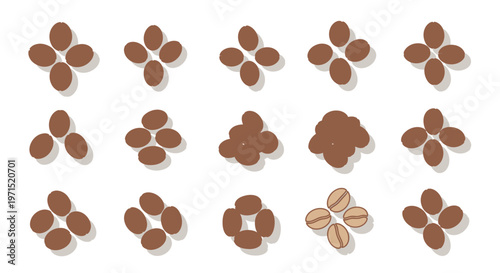 Collection of brown flower shaped cookies.