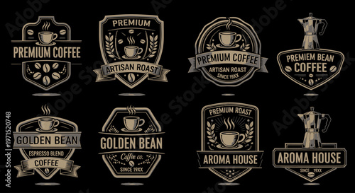 Coffee Badges Logos Collection.