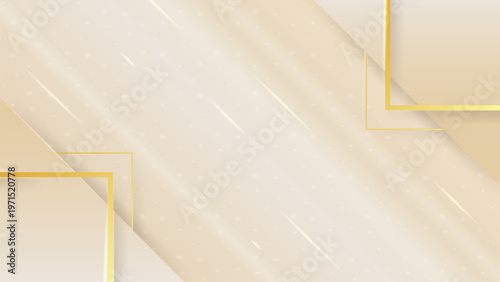 Luxury Cream Abstract Background with Golden Waves. Elegant geometric and fluid shapes for premium wedding invitations.