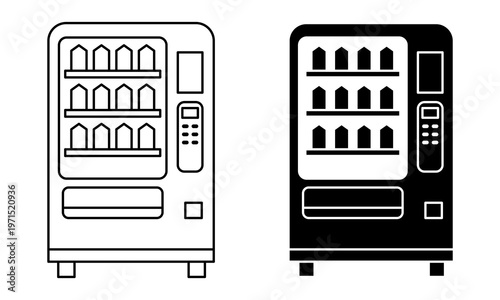 vending machine icon outline and glyph vector illustration
