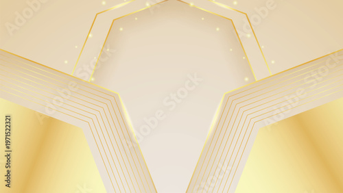 Elegant Gold Neon & Glittering Stars. Radiant golden accents on a cream canvas, perfect for royal-themed designs and festive celebration banners.