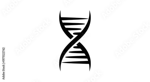 Black DNA Helix Double Strand Icon on White Background