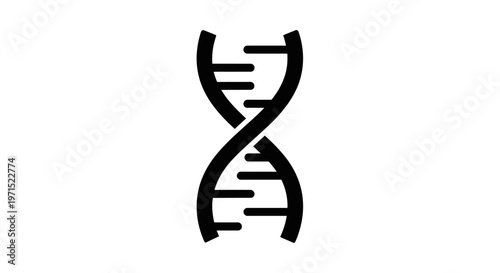 Black DNA Helix Icon Isolated on White Background