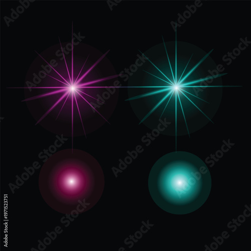 Spectacular light effect collection vibrant starbursts glows and sparkling light effects for graphic design and visuals