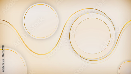 Premium Silk Wave with Golden Sparkles. Soft cream gradient backgrounds featuring shimmering gold lines for stylish fashion and beauty branding.