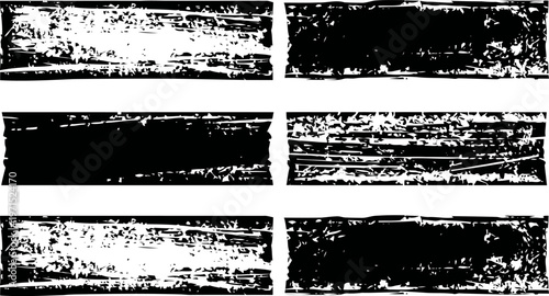 grunge black and white wood texture banners with distressed rough surfaces, vintage design elements