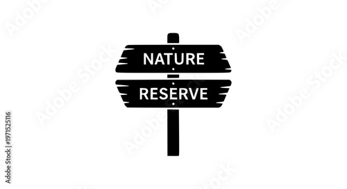 Nature reserve sign black white icon