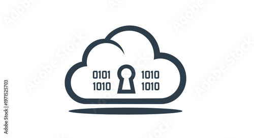 Cloud Computing Security Lock Icon.