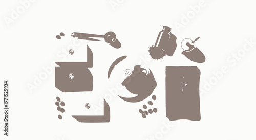 Disassembled Machinery Parts and Hardware.