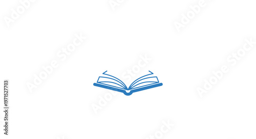 Open Book with Blue Pages Illustration.