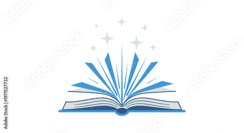 Open Book with Blue Pages.