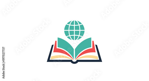 Open Book with Globe Icon.