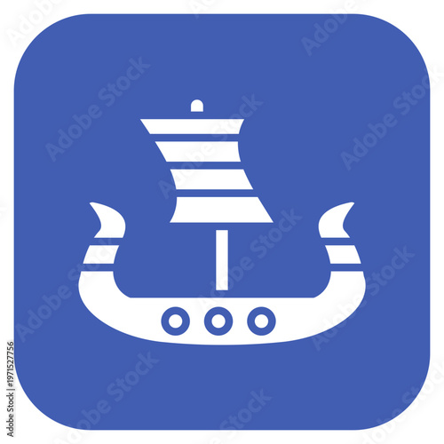 Viking Ship Icon Style