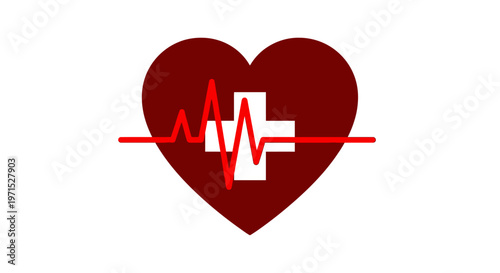 Medical Heart Health Care Symbol Logo.