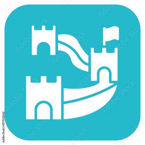 Great Wall of China Icon Style