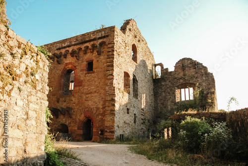 Interior courtyard of Hohenbaden Castle ruins in Baden-Baden Germany