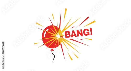 Red Firework Exploding in Air.