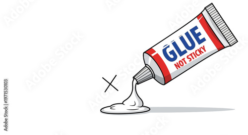 Glue tube with sticky liquid coming out.