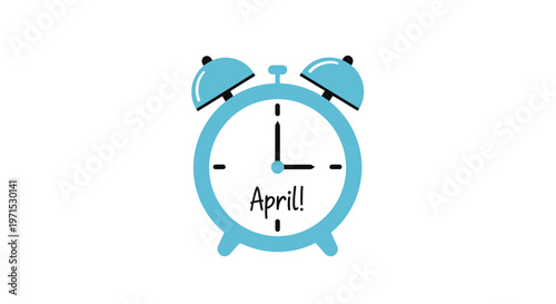 Blue April Alarm Clock Face.