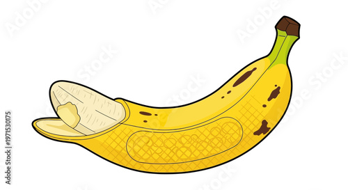 Ripe Yellow Banana Fruit Illustration.