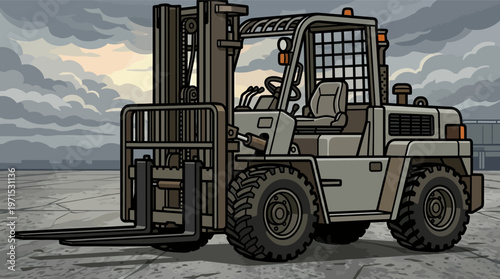 Forklift Truck Heavy Industry Vehicle.