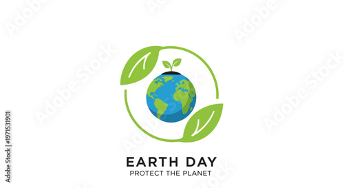 Earth Day Protect Planet Logo.