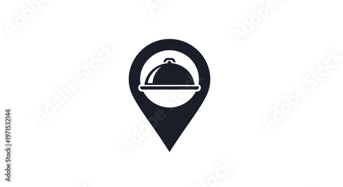 Black Cloche Food Service Icon.