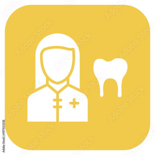 Dentist Female Icon Style