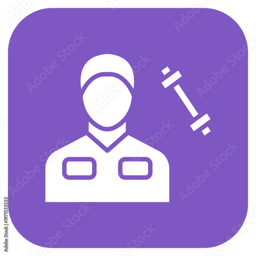 Fitness Trainer Male Icon Style