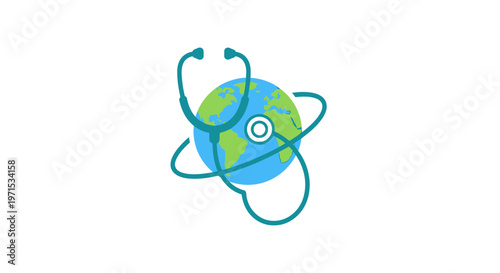 Medical Globe Health Earth Symbol.