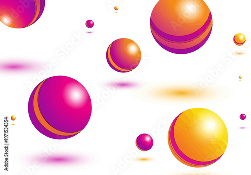 Vibrant gradient spheres floating in an abstract digital space, creating a dynamic and modern visual background with glossy reflective surfaces and soft shadows