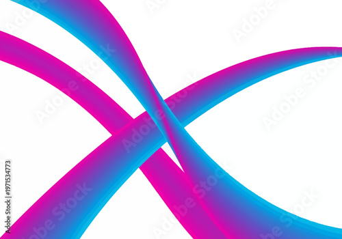 Dynamic intertwined gradient waves in vibrant pink and blue hues create a modern abstract background design, illustrating fluid motion and colorful interaction with sleek elegance