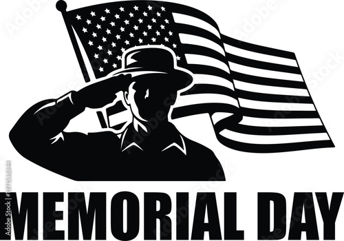 Honoring heroes a powerful memorial day image of a soldier's salute and american flag for remembrance